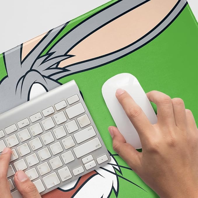 Looney Tunes Bugs Bunny Large Gaming Mouse Pad Desk Mat with Stitched Edges Non-Slip Base for Gamer Home and Office 31.5 x 15.7