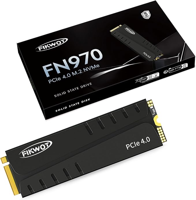 FN970 4TB M.2 2280 PCIe Gen4 x4 NVMe 1.4 Internal Solid State Drive with Heatsink - Speeds up to 7400MB/s Configure DRAM Cache Compatible PS5 Internal SSD