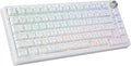 HUO JI 75% Wireless Mechanical Gaming Keyboard Bluetooth/2.4G/USB Wired Creamy Sound RGB Backlit Hot Swappable Pre-lubed Linear Switches Volume Knob Custom Gasket Structure for Win/Mac White