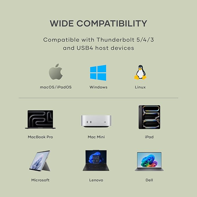 Satechi USB4 NVMe SSD Enclosure for Mac mini M4 M.2 NVMe SSD Enclosure with up to 40Gbps up to 8TB for Sizes 2280/2260/2242/2230mm Compatible with Thunderbolt 5/4 USB4 (SSD Not Included)