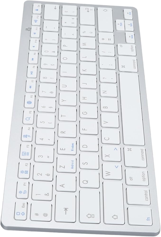 Bilingual Keyboard Portable Thin for German French Spanish Italian Keyboard Bluetooth Keyboard Compatible with iOS Android OS (French AZERTY Layout)