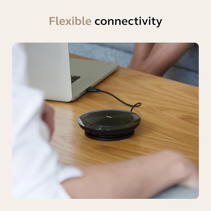 Jabra Speak 510 (2025 Edition) Portable Wireless Bluetooth Speaker with Link 370 USB Adapter for Meetings and Calls with Crystal-Clear Sound Works with Microsoft Teams Black