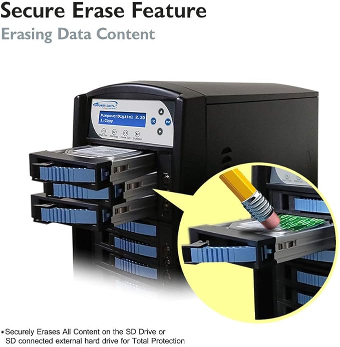Vinpower Digital HDDShark 1 to 2 Standalone SATA Hard Drive HDD Duplicator Supports 2.5 and 3.5 SSD Transfer Speed 75MB/Sec