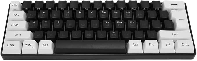 60% Wired Gaming Keyboard Mechanical Feeling Mini Gaming Keyboard RGB Backlit 61 Key Ultra Compact Keyboard Ergonomic Keyboard for Laptop PC (Black)