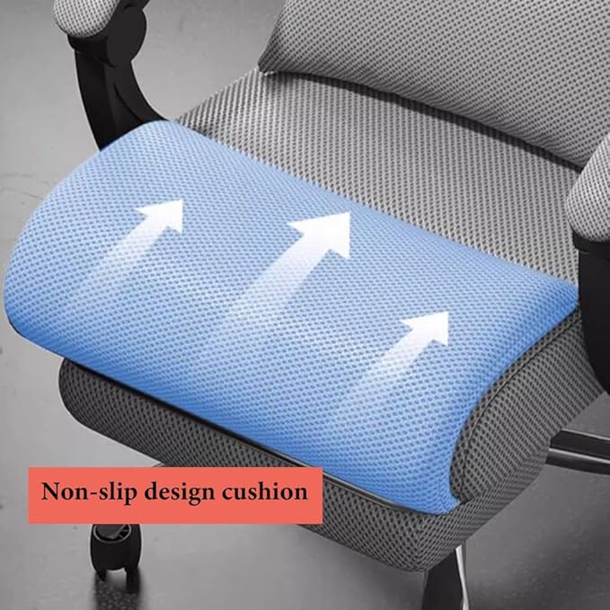 GIZNXBA Computer Chair with Foot Rest Home Office Chair Ergonomic Task Chairs with Arms High Back Mesh Gaming Chair for Adults with Lumbar Support Adjustable Headrest (Color : /Black)