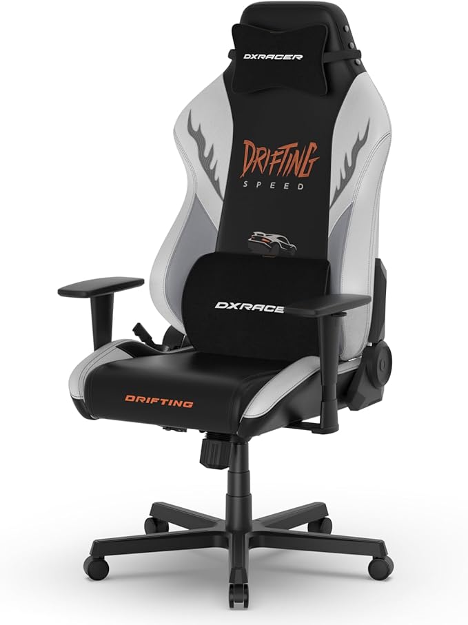 DXRacer Drifting XL Ergonomic Video Gaming Chair with Lumbar Support and Headrest Reclining Computer Gaming Chairs for Adults Racing Style (EPU Leatherette Speed)