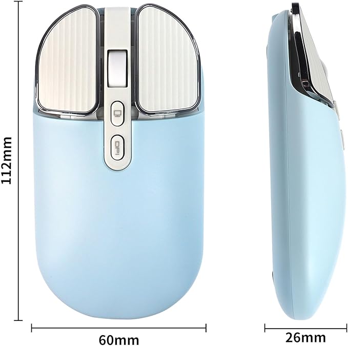 YOCUNKER Wireless Mouse 2.4G Rechargeable Silent Slim Computer Mouse with USB Receiver 3 DPI Back to Desktop Button Cordless Mice for PC Laptop Computer Desktop Windows Mac OS Office (Blue)