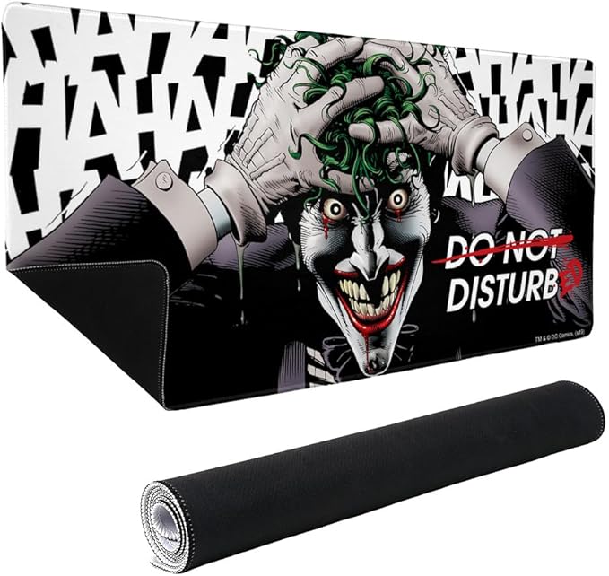 Batman Disturbed Joker Large Gaming Mouse Pad Desk Mat with Stitched Edges Non-Slip Base for Gamer Home and Office 31.5 x 15.7
