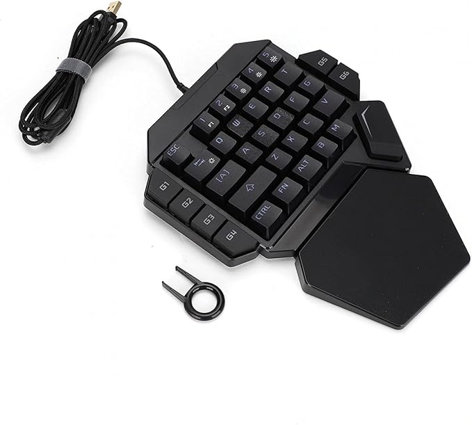 Joyzan One Handed Keyboard Wired RGB Mechanical Gaming Keyboard 35 Key Backlit USB Professional Mini Keypad Support 6 Macro Keys Portable Single Hand Ergonomic Controller Wrist Rest PC Gamer Laptop