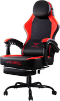 VITESSE Ergonomic Video Gaming Chair for Adults 400 lbs PC Computer Chair Racing Office Chair Silla Gamer Height Adjustable Swivel Chair with Lumbar Vibration Support and Headrest（Red）