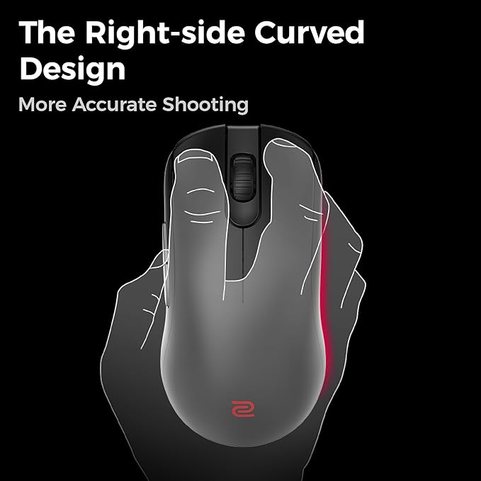 BenQ Zowie FK2-DW 4K Wireless Mouse for Esports Sports Science 4K Enhanced Receiver 60g Symmetrical Driverless 3950 Sensor 4K Polling Rate Wireless Mouse (FK | 3950 Sensor | Symmetrical)