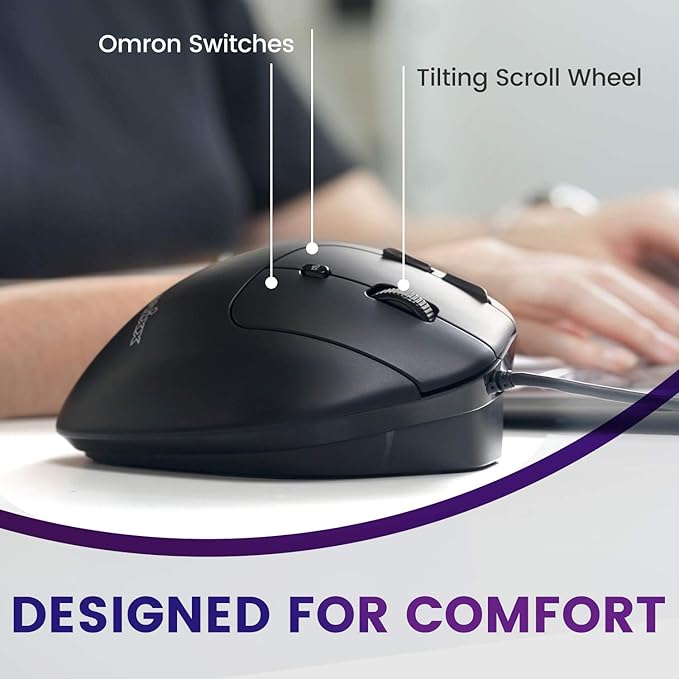 Perixx PERIMICE-520 Wired USB Ergonomic Programmable Trackball Mouse Adjustable Angle 8 Button Design Black (PM-520-11447)