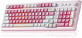 AULA 99 Key Keyboard Wireless Gaming Keyboard Bluetooth Computer Keyboards Creamy Cute with Number Pad RGB Backlit Tri-Mode BT/2.4GHz/USB-C - Pink