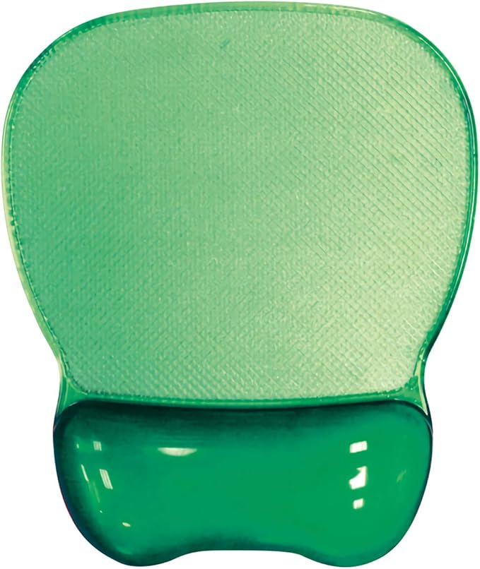 Aidata CGL003G Crystal Gel Mouse Pad Wrist Rest Green Ergonomic Design Redistribute Pressure Points Transparent Soft Gel Wrist Rest Stain and Water-resistant