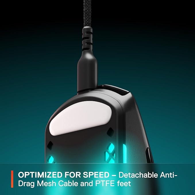 SteelSeries Aerox 3 - Holey RGB Gaming Mouse - Ultra-lightweight Water Resistant Design - 8500 DPI TrueMove Core Optical Sensor - Onyx