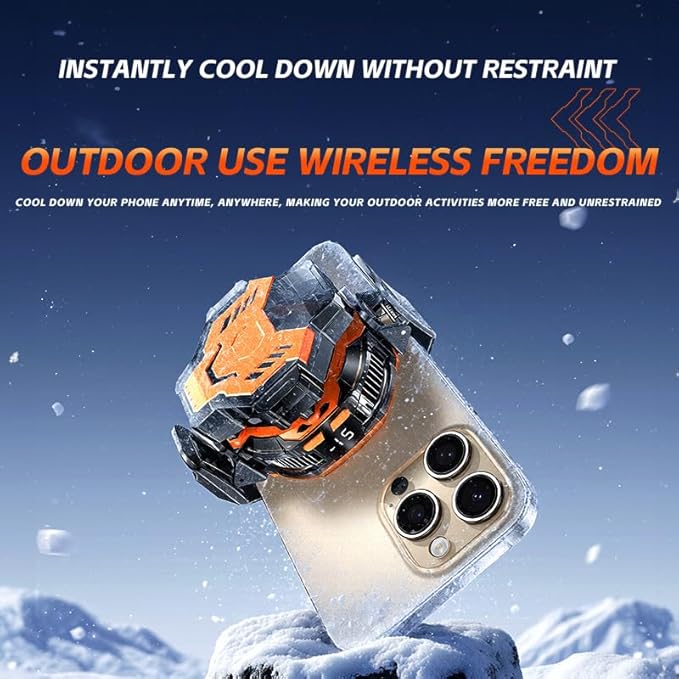 P80 Phone Cooler Semiconductor AI Smart Temperature Control with Triple Frosting ModesFast Cooling for Gaming Effectively Solves Lag and Frame Drop Issues Fits Most TripodSelfie StickPhone Holder