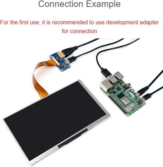 7inch IPS Display 1024x600 Pixel Integrated Thin and Light LCD with Adapter Board for Raspberry Pi/Jetson Nano/Windows/PC Support Windows/Linux/Android (No Touch Screen)