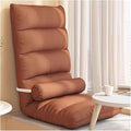 ELEFOCUS Brown Folding Chaise Lounge Chair with Pillow - Adjustable Lazy Sofa Bed for Living Room Gaming Reading(Brown)