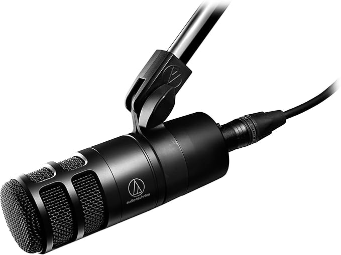 Audio-Technica AT2040 Hypercardioid Dynamic Podcast Microphone Bundled with 20ft XLR Cable + Microphone Arm (3 Items)