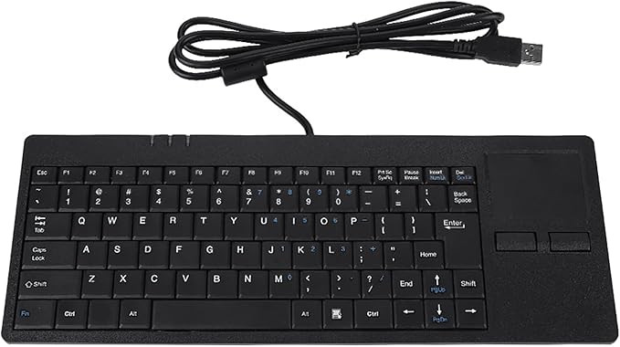 K-818 86 Keys USB Wired Computer Keyboard With Built in Touchpad USB HUB Port Mechanical Structure Ergonomic Design Mute Ultra Thin Keyboard for Notebook Desk
