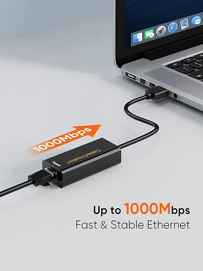 CableCreation USB 3.0 Gigabit Adapter (2-Pack) USB to RJ45 Network Adapter Supporting 10/100/1000 Mbps Compatible with Nintendo Switch Windows Mac macOS Linux Black