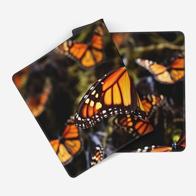 Gaming Mouse Pad Extended Full Keyboard Mat with Stitched Edges Anime Large Desk Pad with Non-Slip Base Heaps of Orange Monarch Butterflies Mouse Mat for Gaming and Office 16 x 35.5 inches Mousepad
