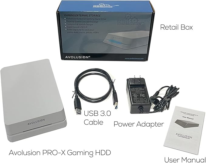 Avolusion HDDGear Pro 6TB 7200RPM USB 3.0 External Gaming Hard Drive (for PS5) White (Renewed)