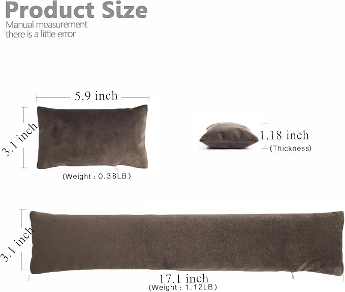 Keyboard Mouse Wrist Rest Bean Bag Set Ergonomic Wrist Rest for Keyboard and Mouse Filled Ergo Beads for Laptop Desktop Computer (Dark Brown)