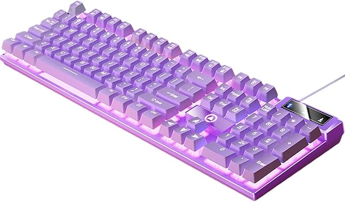 Mechanical Gaming Keyboard USB Multimedia Controls LED Lighting Effects for Computer Desktop