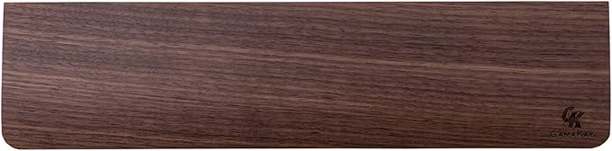 GK GAMAKAY Wooden Wrist Rest Pad 12.8 Compact Ergonomic Walnut Wood Hand Wrist Rest for 60% 75% Mechanical Keyboard Non-Slip Palm Pad for Comfortable Typing and Playing (for 75%)