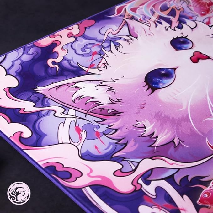 Mouse Pads EspTiger Tang Dao Chi Yu GEM (480 x 400 x 4mm) Standard Size Polyurethane Base Superior Control Performance Extra Thick Large Cloth Gaming Mousepad – Multi-Color Cat Design