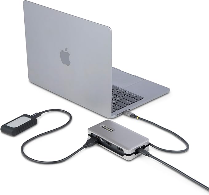 StarTech.com USB-C Docking Station for MacBook Pro M1 M2 M3 M4 and Windows 4K 60Hz HDMI or DP Video USB 10Gbps Hub 100W Laptop Charging GbE 1ft/30cm Cable