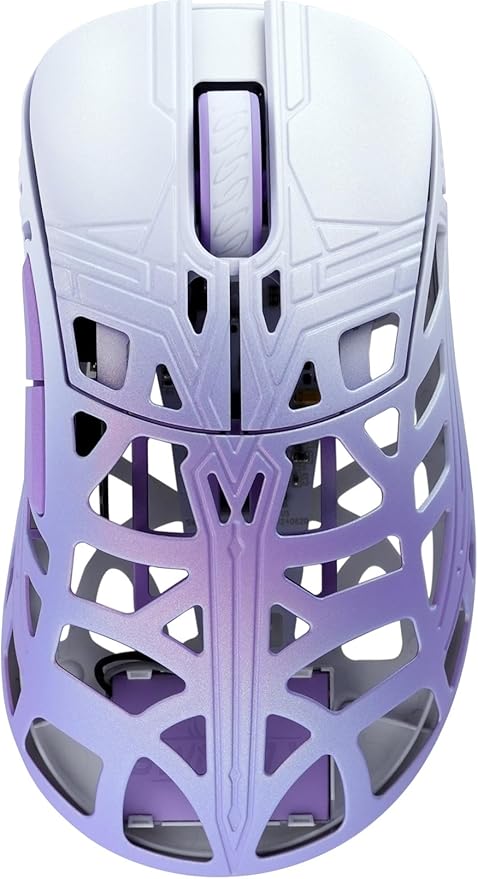 KEEBMONKEY WLMOUSE Sword X Lightweight Magnesium Alloy Wireless Gaming Mouse - 8KHz Polling Rate PAW3950 HS Sensor 50-30000 DPI OM &amp TTC Switches (OM Opticals White&ampPurple)