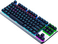 Laptop Keyboard Mechanical Gaming Keyboard LED Rainbow Gaming Backlit 87 Keys Anti-Ghosting Wired Keyboard for Win/Gaming Computer Keyboard (Color : Black)
