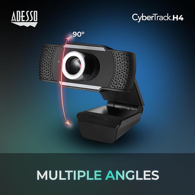 Adesso CyberTrack H4-TAA 1080P HD USB Webcam with Built-in Microphone TAA Compliant Made in Taiwan