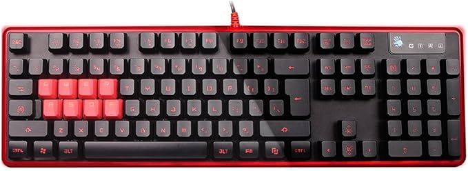 Bloody B2278 8-Key Light Strike (LK) Semi Optical Mechanical Gaming Keyboard – Red LED Backlit – 8 LK Blue Switch