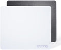 Glass Gaming Mouse Pad Micro-Etched SurfaceTempered Glass Ultra-Smooth Finish Anti-Slip Honeycomb Base 13.8 x 11.8 Inches（White-Small Logo）