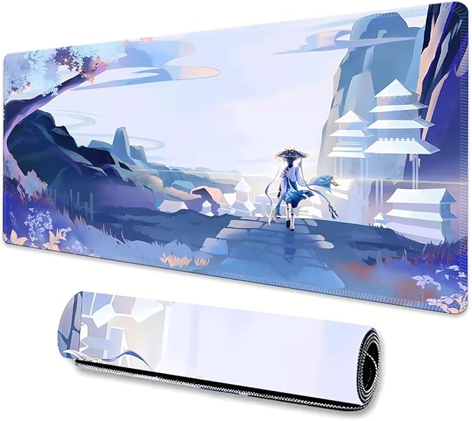 Genshin Impact Gaming Mouse Pad - Large Durable Non-Slip Natural Rubber Base - Anime Design for Office and Home