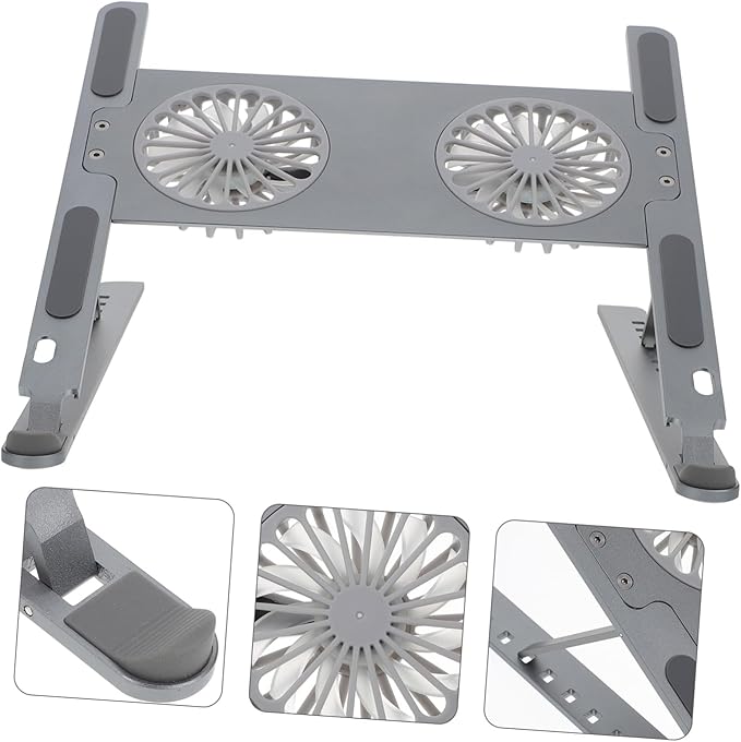 Generic Adjustable Laptop Cooling Pad LED Fan Aluminum Alloy Notebook Stand for Gamers Quiet Cooling Solution for Laptops and Tablets
