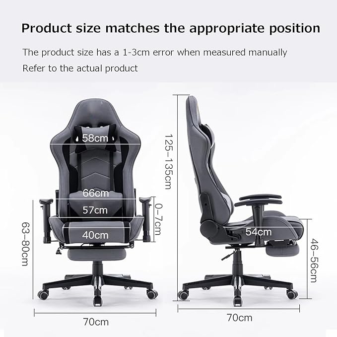 Ergonomic Gaming Chair Cortex Comfortable and Breathable Office Chair Height Adjustable Computer Chair with Footstool(RedCortex_with)