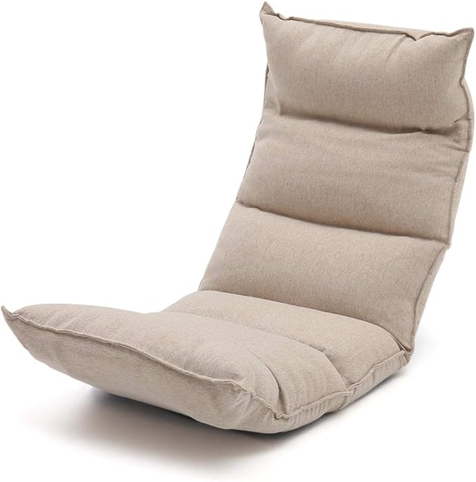 Floor Chair Floor ChairFolding Meditation Chair 6 Gears Adjustable Backrest Gaming Chair No Legs Floor Seating with Independent Liner for Balcony Colour (Color : Brown-a)