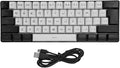 Wired Gaming Keyboard Small Compact 61 Keys Ergonomic Keyboard with LED Backlight for Office Business Travel Use (White)