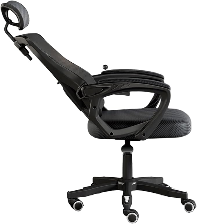 Ergonomic Office Gaming Chair with Mesh Swivel 145° Recline Adaptive Lumbar Support Rotating Headrest Height Adjustment White