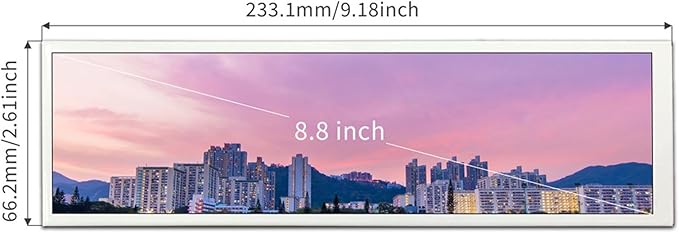 CUIFATI 8.8 Inch Touchscreen Secondary Monitor Stretched Bar LCD Display 1920 * 480 HDMI USBC Portable Touch Screen for Laptop Computer Wins GPU CPU RAM Monitoring