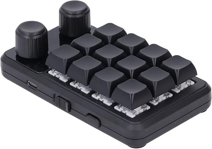 12 Keys Keyboard with Blue Switch and RGB Light Mini One Handed Mechanical Keyboard for Gaming Office