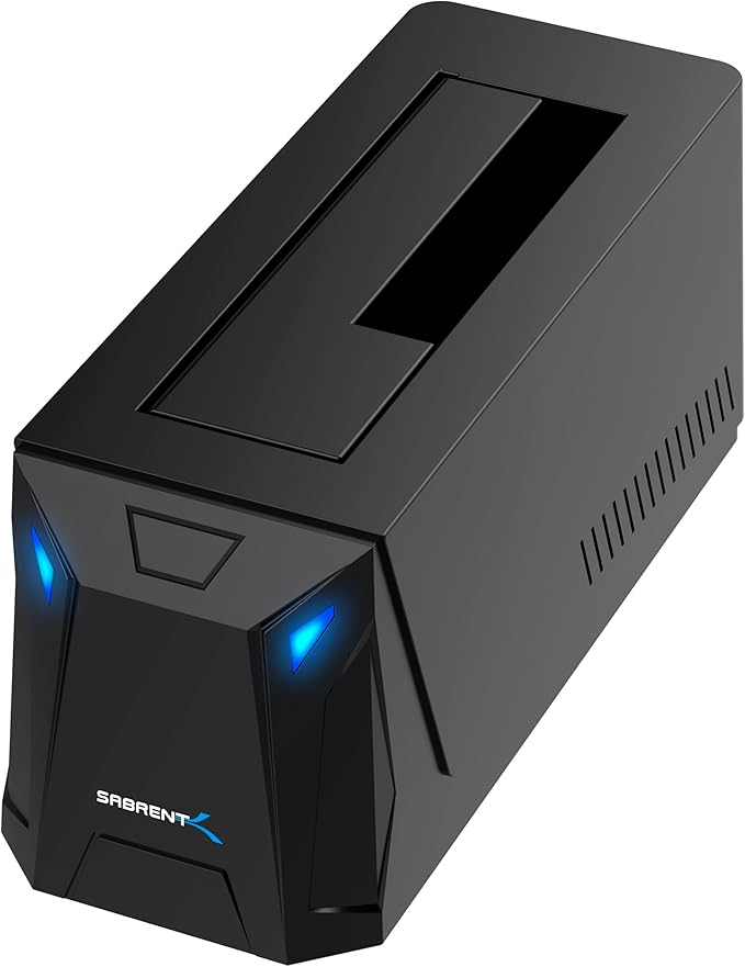 SABRENT USB-C Hard Drive Docking Station 2.5/3.5 Inch SATA SSD &amp HDD Tool Free 10Gbps Docking Station Hot Swappable Supports 20TB Drives for Windows and Mac (DS-UC1B)