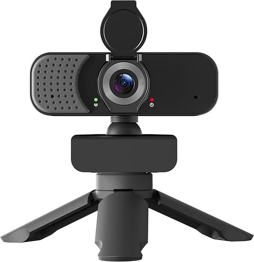 1080P Webcam with Microphone Wide-Angle Lens Auto Light Correction Plug Play USB Web Cam with Tripod Stand External Camera for Laptop Desktop Computer PC
