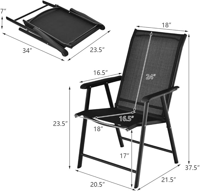 Office Chair Gaming Chair Computer Chair 4-Piece Patio Folding Dining Chair Portable Camping armrest