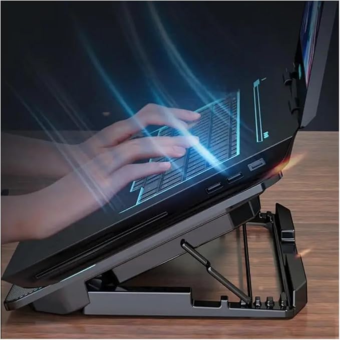 Laptops Cooling Fan Gaming Laptop Cooler for 13-17 Inch 6 Fans USB Ports Large Size Stand