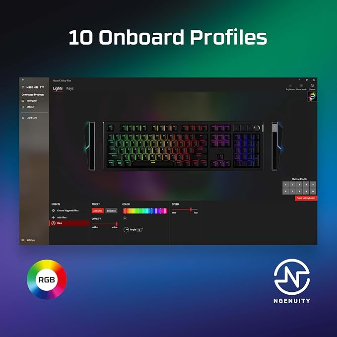 HyperX Alloy Rise – Hot-Swappable Mechanical Gaming Keyboard PC Ambient Light Sensor Gasket Mounted HyperX Linear Switches